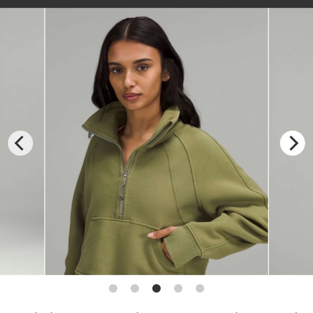 Lululemon Oversized Scuba Quarter Zip Funnel Neck in Bronze Green Size xs/s